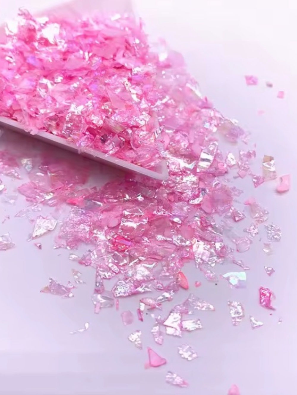 Pink Cellophane Iridescent Glitter Confetti Flakes - 30 Grams
